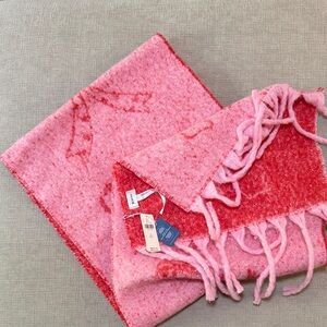 Anthropologie Pink and Red Bow Scarf